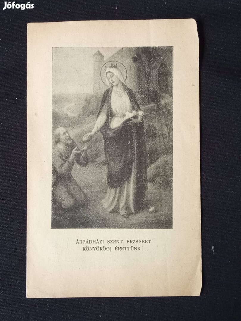 Imalap, imakönyvbe való lap: Árpádházi Szent Erzsébet 