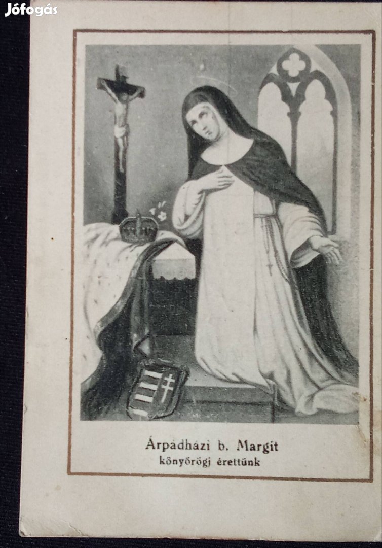 Imalap, imakönyvbe való lap: Szent Margit 1917
