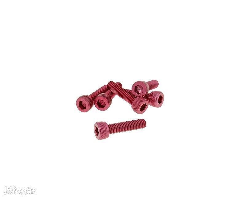 Imbuszfejű eloxált alumínium csavar szett - 6db, M5x20, optikai tuning