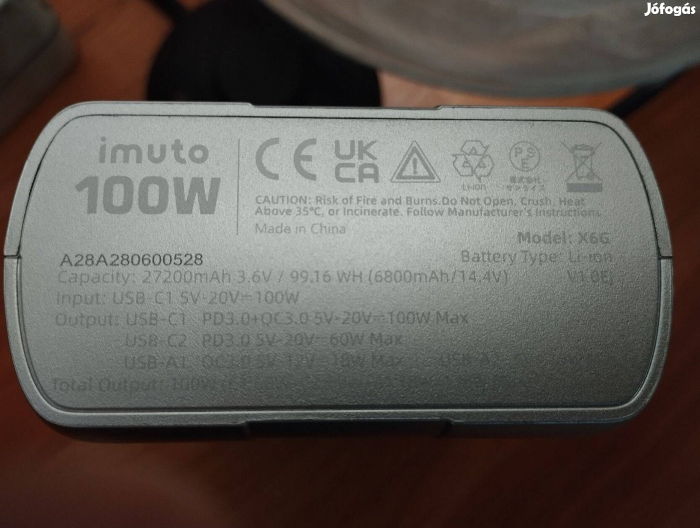 Imuto 100w 27200 mAh Telefon-Laptop tőltő