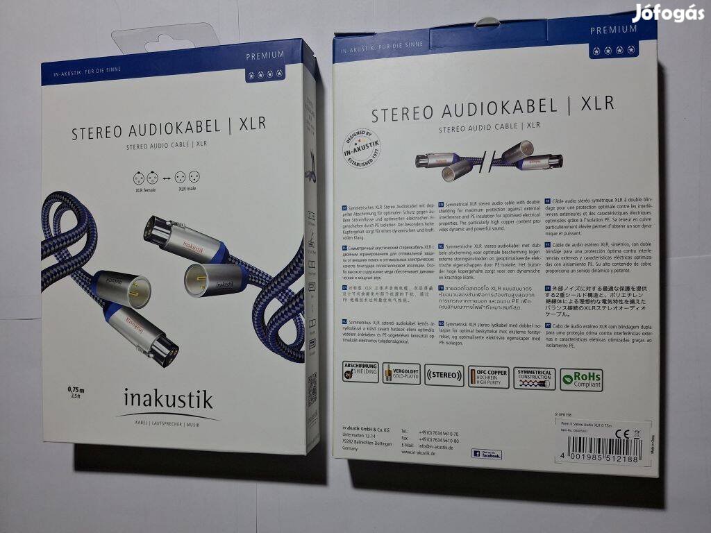 Inakustik Audio Hi-fi XLR, Jack kábel