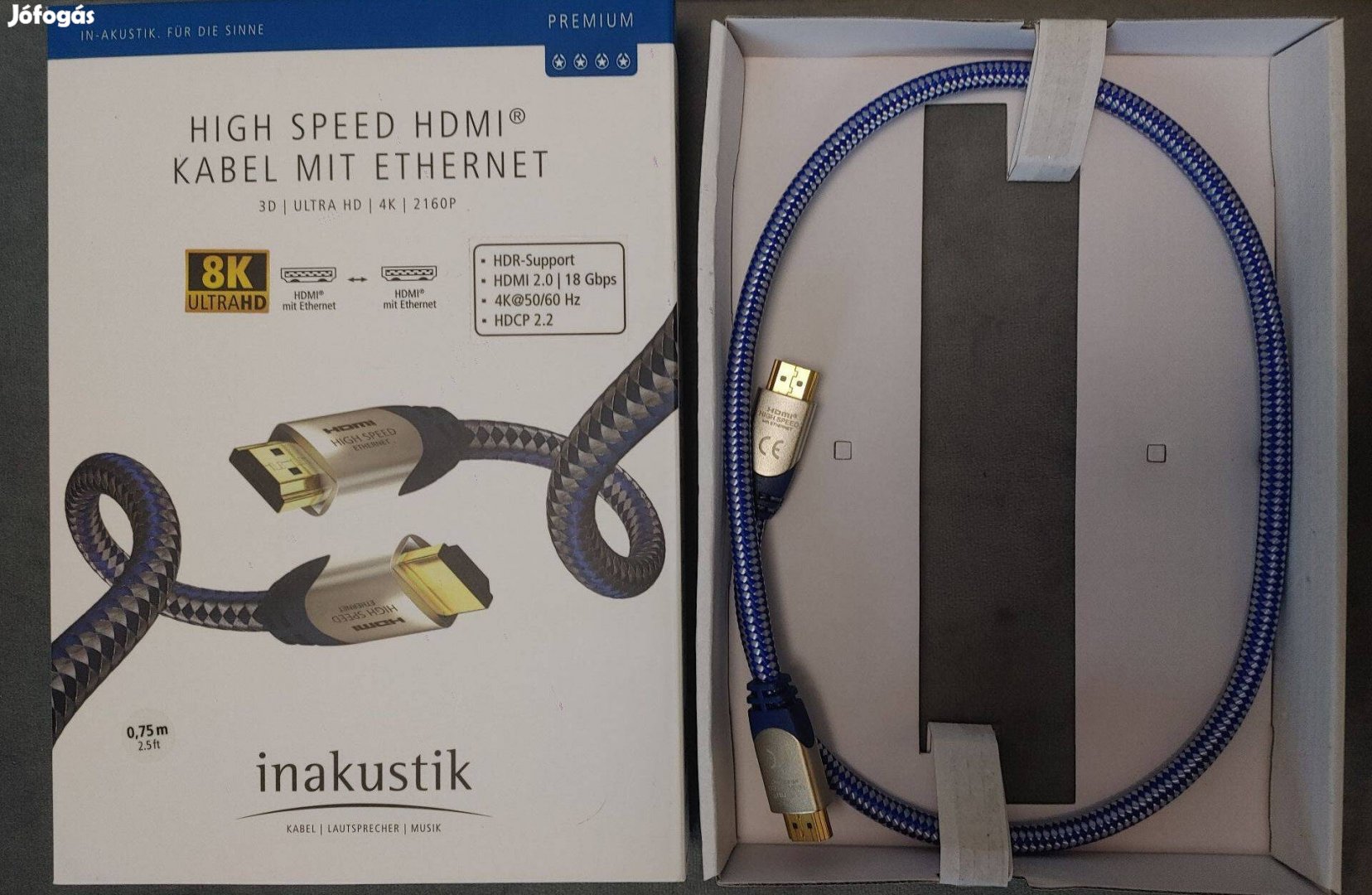 Inakustik Premium 0.75m HDMI kábel