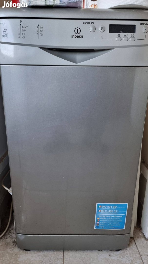 Indesit 10 terítékes, 7 program, A, 45cm, inox, Új