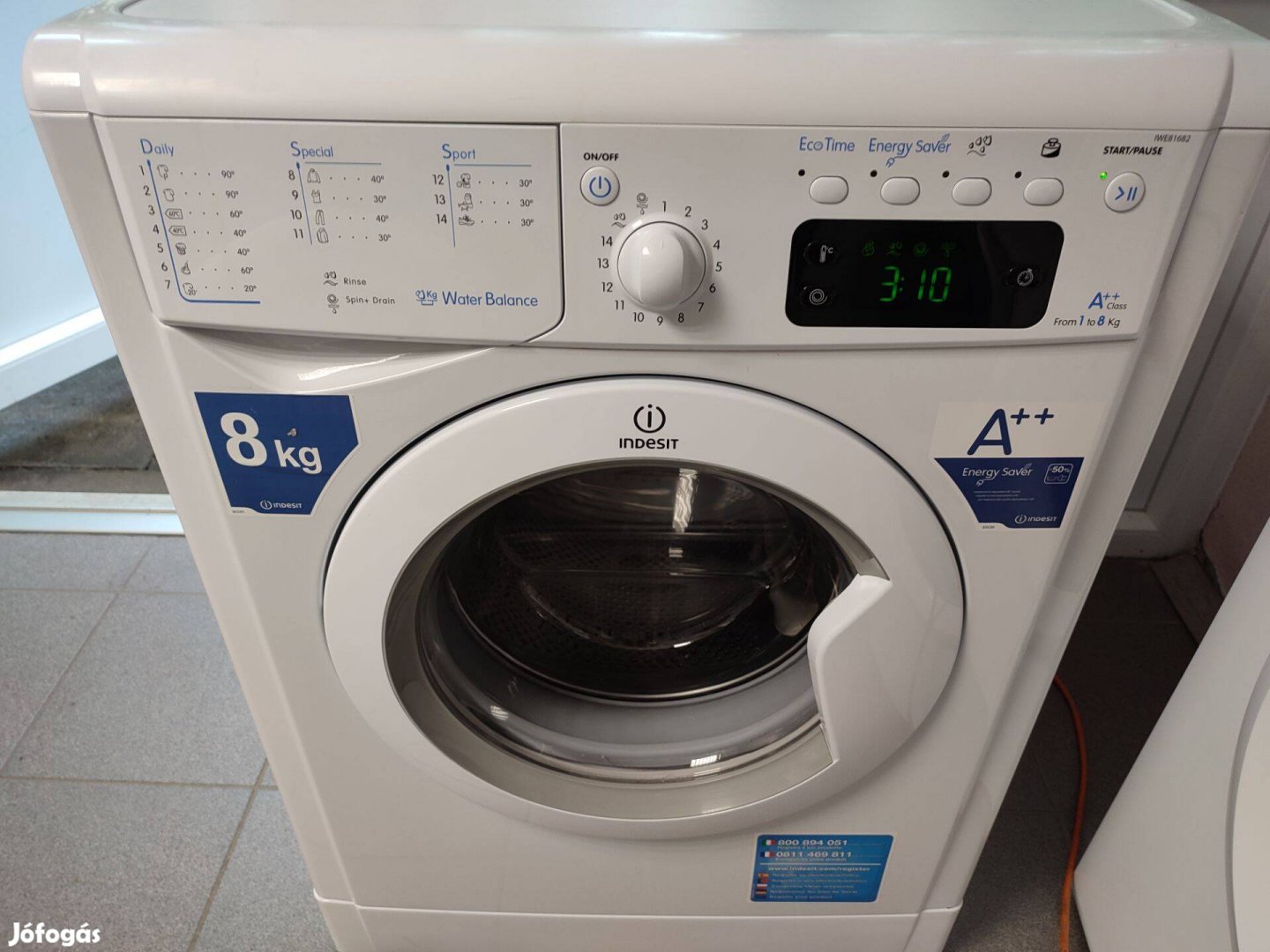 Indesit A++ kategóriás 8 kg-os mosógép