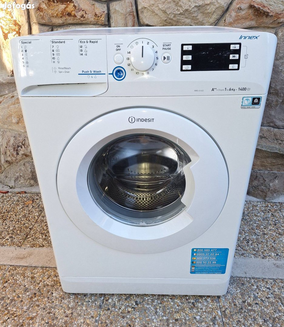 Indesit mosógép 1400 cetrivel. 6 kg. A+++