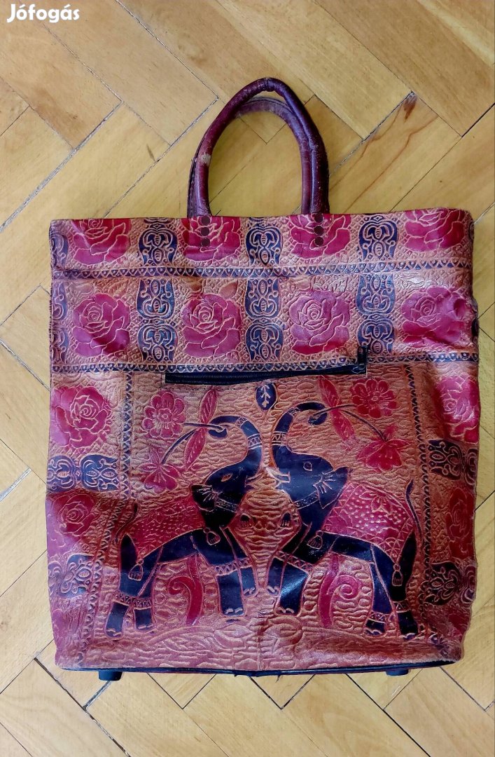 Indiai bőr táska bevásárlo 