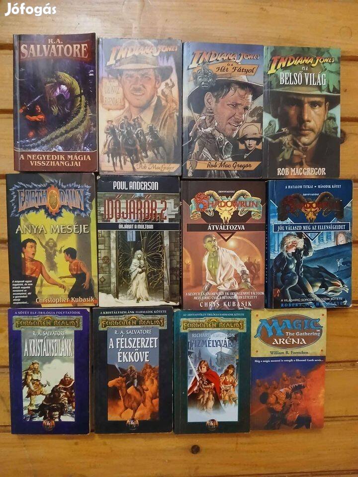 Indiana Jones,Shadowrun,Forgotten Realms,Magic könyvek,darabjuk 1500.-