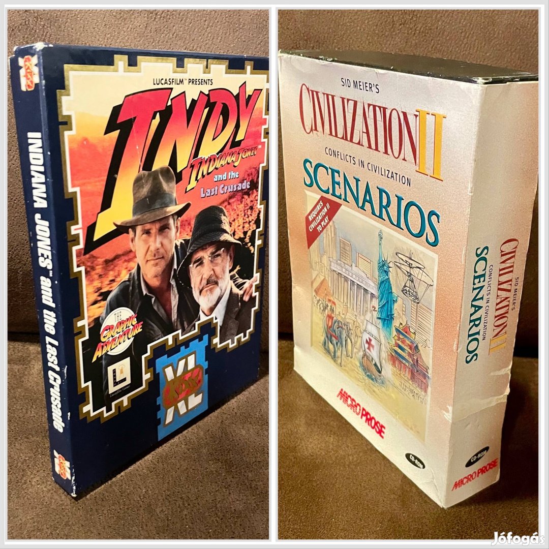 Indiana Jones és Civilzation 2 Scen Big Box játékok