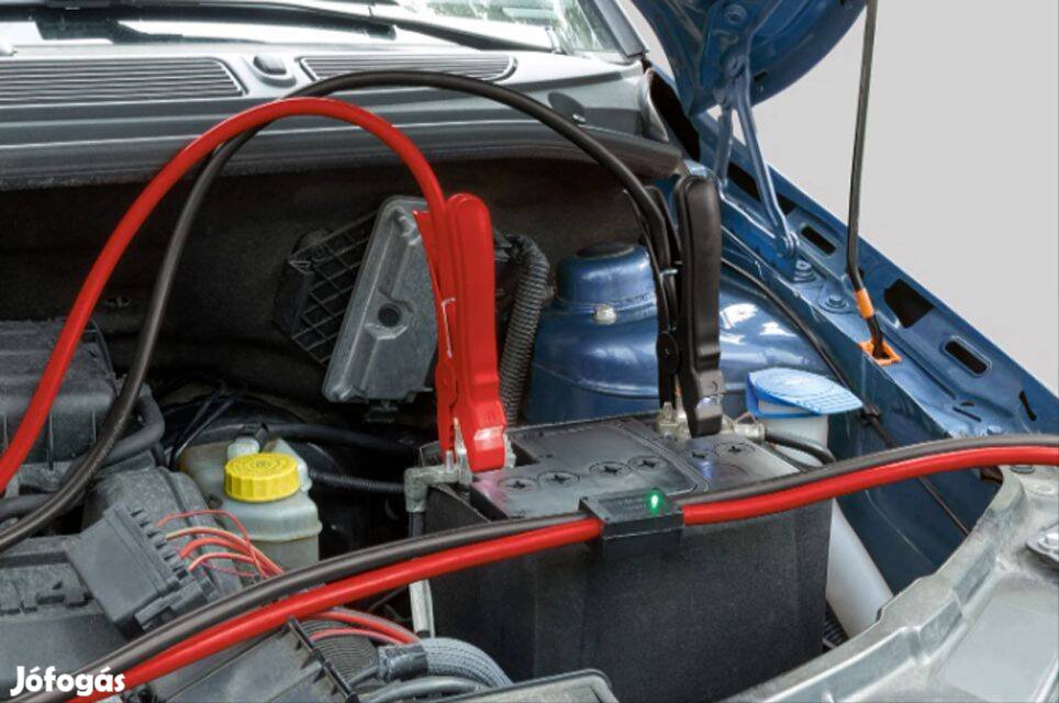 Indítókábel bikázó kábel 3,5 méter, LED lámpával a csipeszekben, új