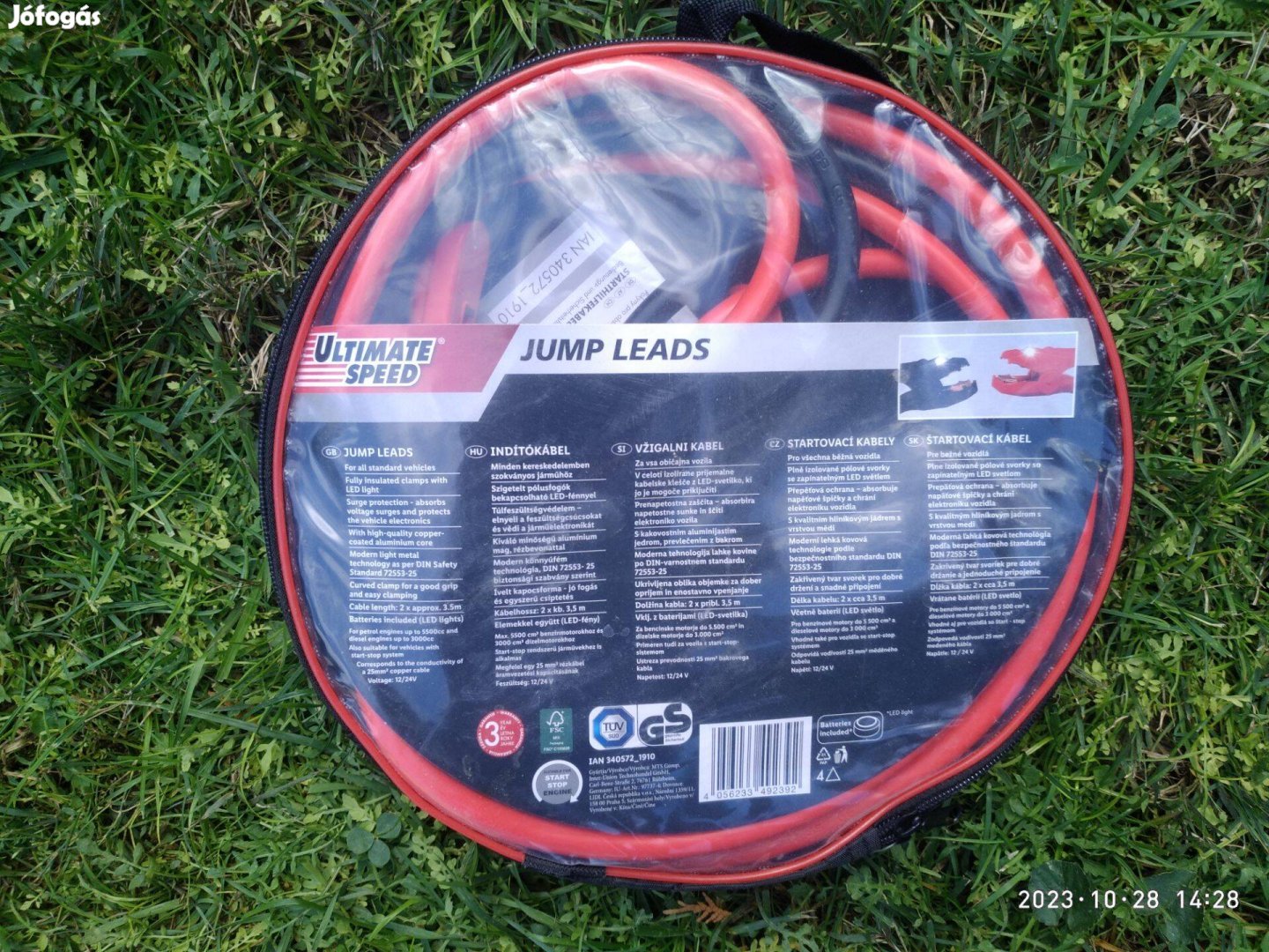 Indítókábel bikázó kábel Lidl Ultimate Speed 3,5 m, LED lámpával, új