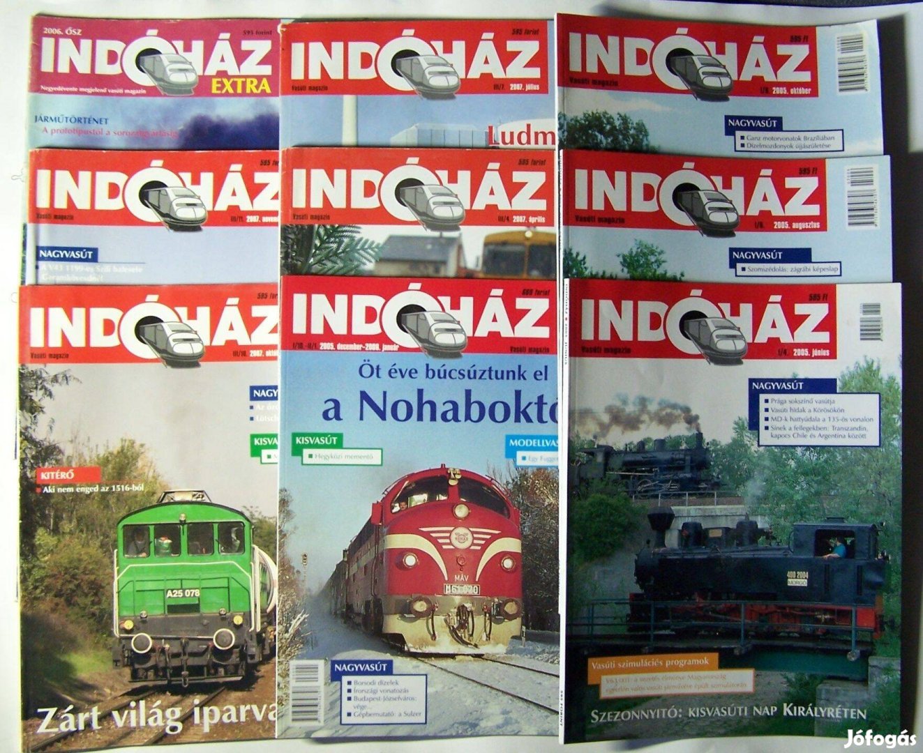 Indóház - vasúti magazincsomag 9 db, 2005 és 2009 közötti