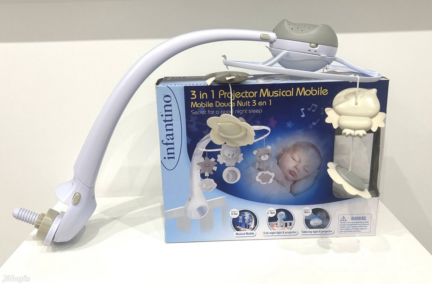 Infantino 3in1 Projector 2021 Grey zenélő körforgó