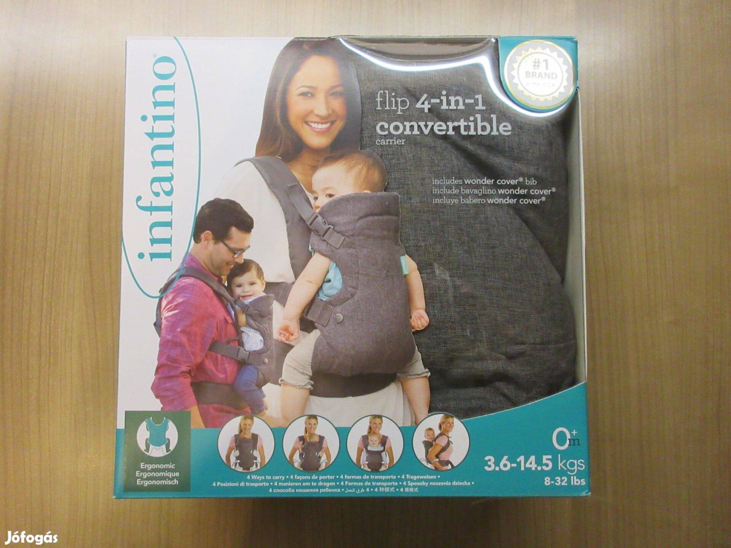 Infantino Flip Advanced 4-in-1 Convertible Grey kenguru babahordozó