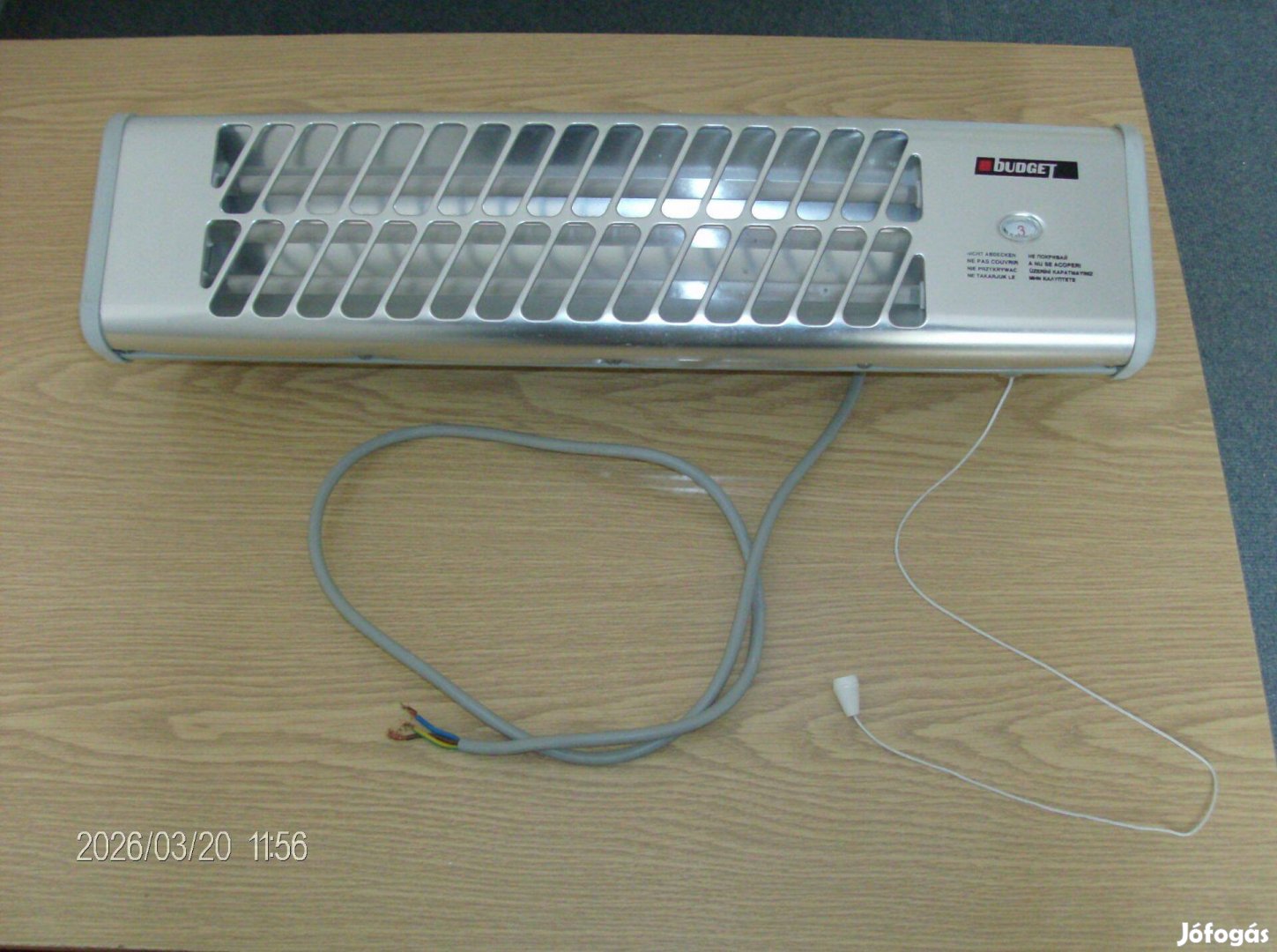 Infra fali hősugárzó, fali fűtő, 3 X 500W, 1500W, keveset