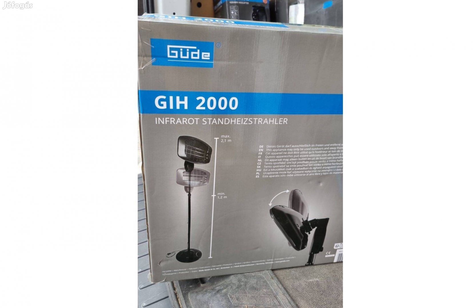 Infravörös hősugárzó állítható sugárzási szöggel a