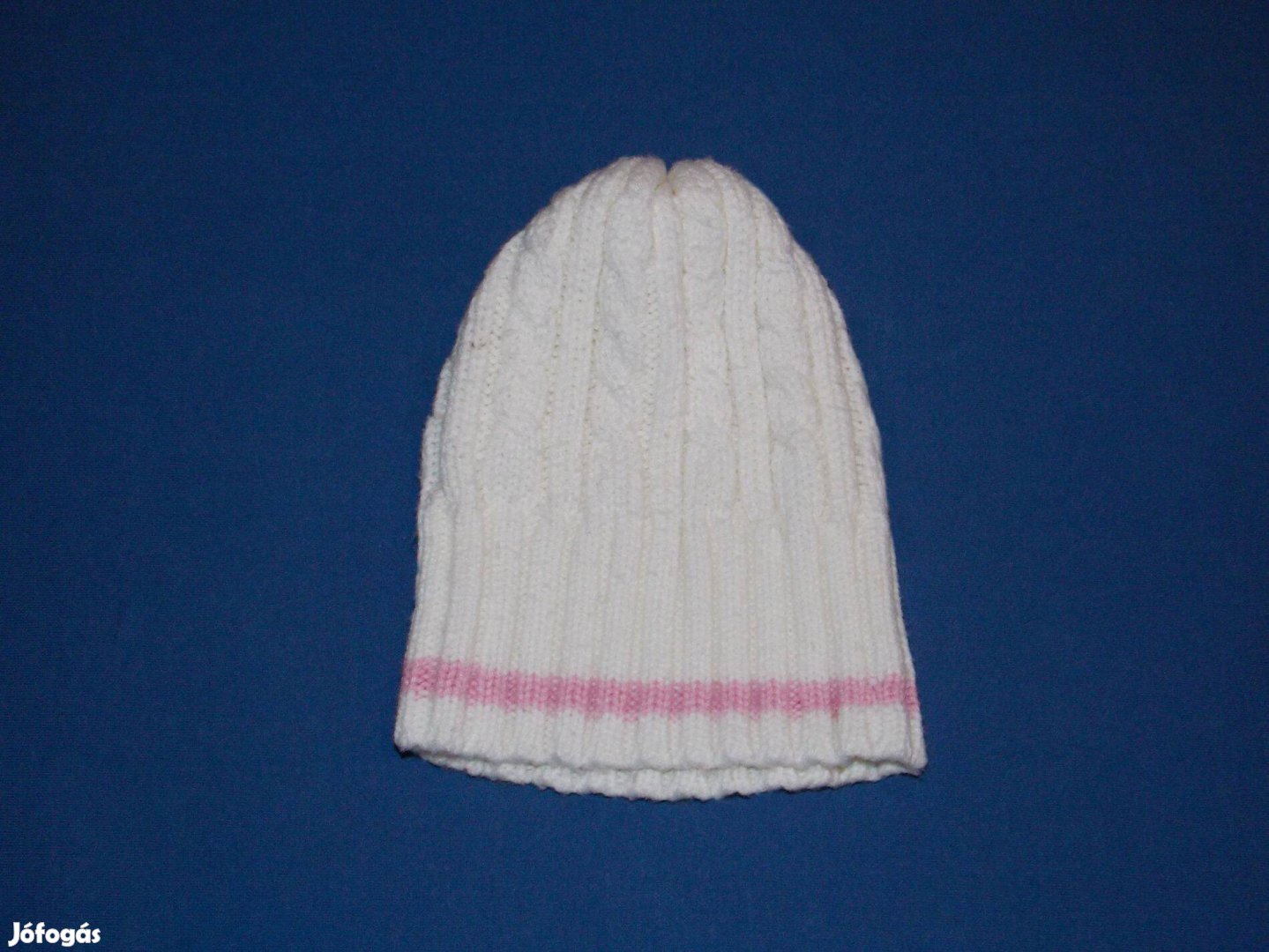 Ingyen Posta, Fehér, kötött sapka, 3-4 éves kislányra