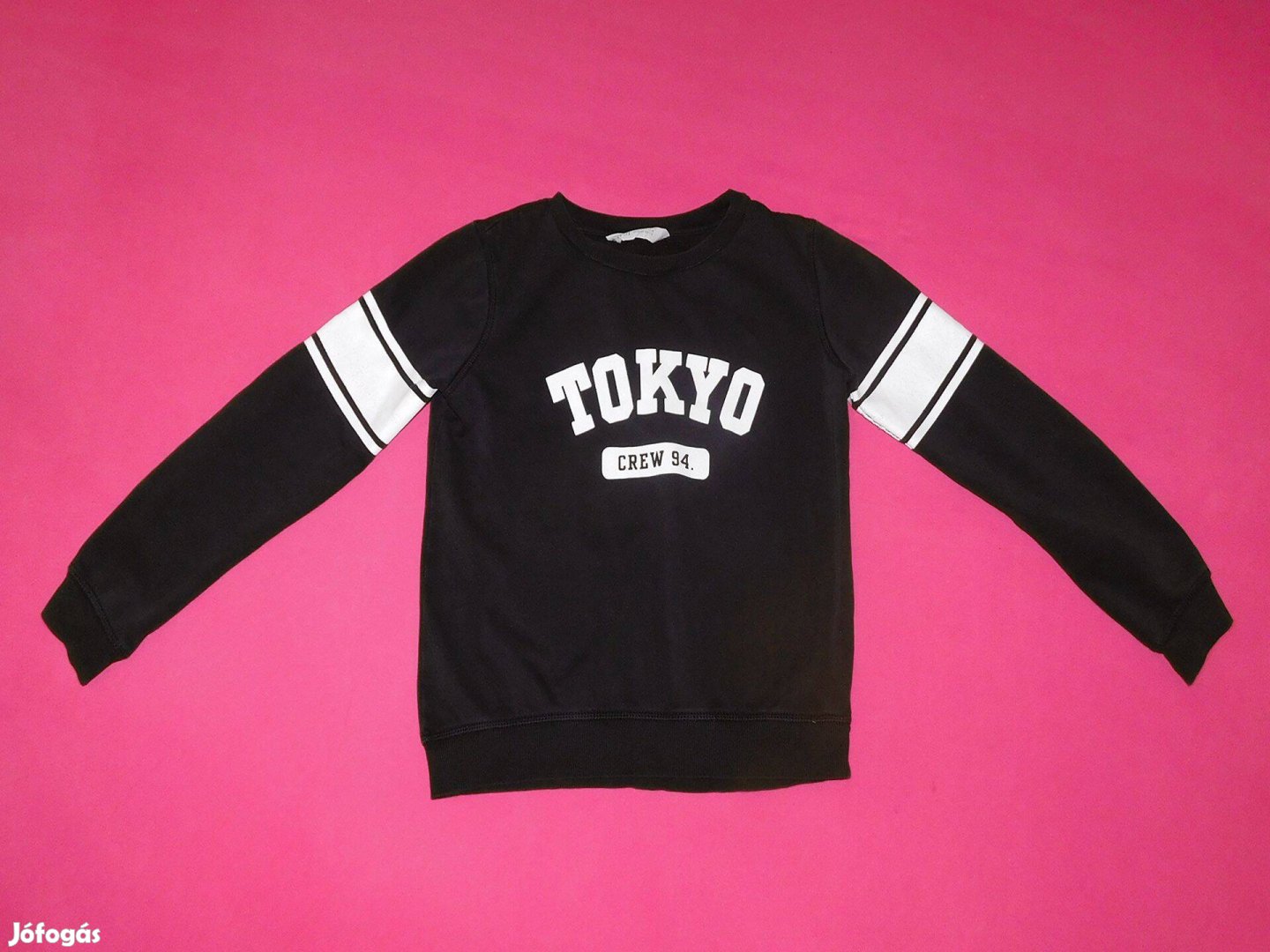 Ingyen Posta, H&M Tokyo fekete-fehér pulóver 146-152-es, 10-12 évesre
