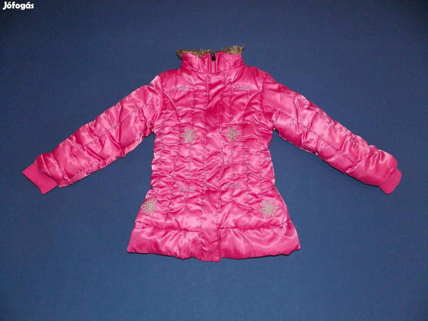 Ingyen Posta, Rózsaszín bélelt szteppelt téli kabát 92-98-as 2-3 év
