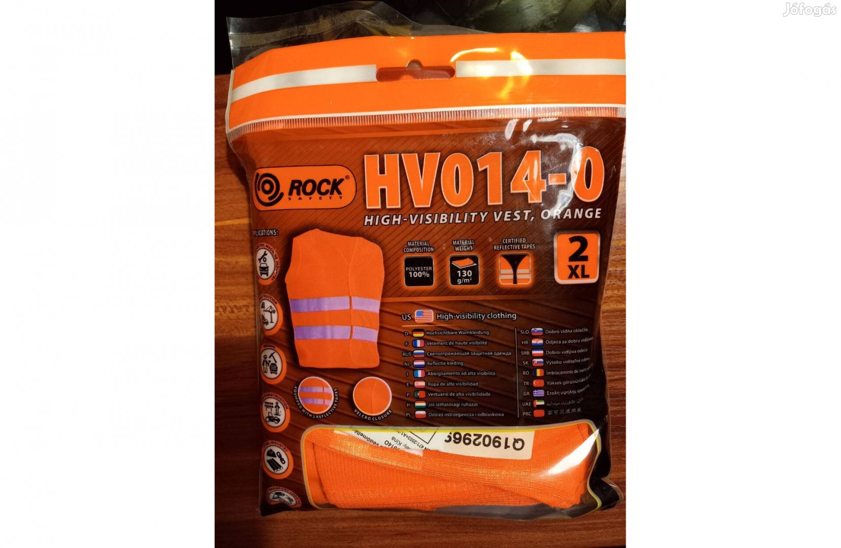 Ingyen elvihető Jól-láthatósági mellény HV014-O -Rock Safety Új