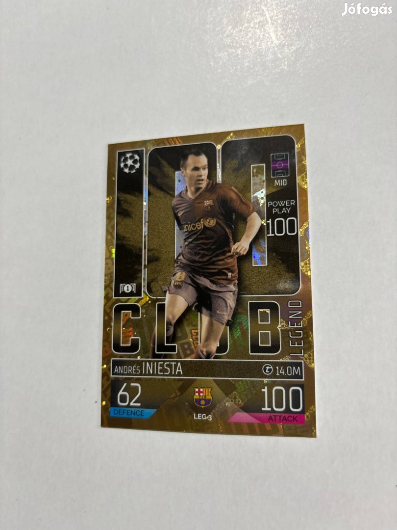 Iniesta 100 Club legend focis kártya