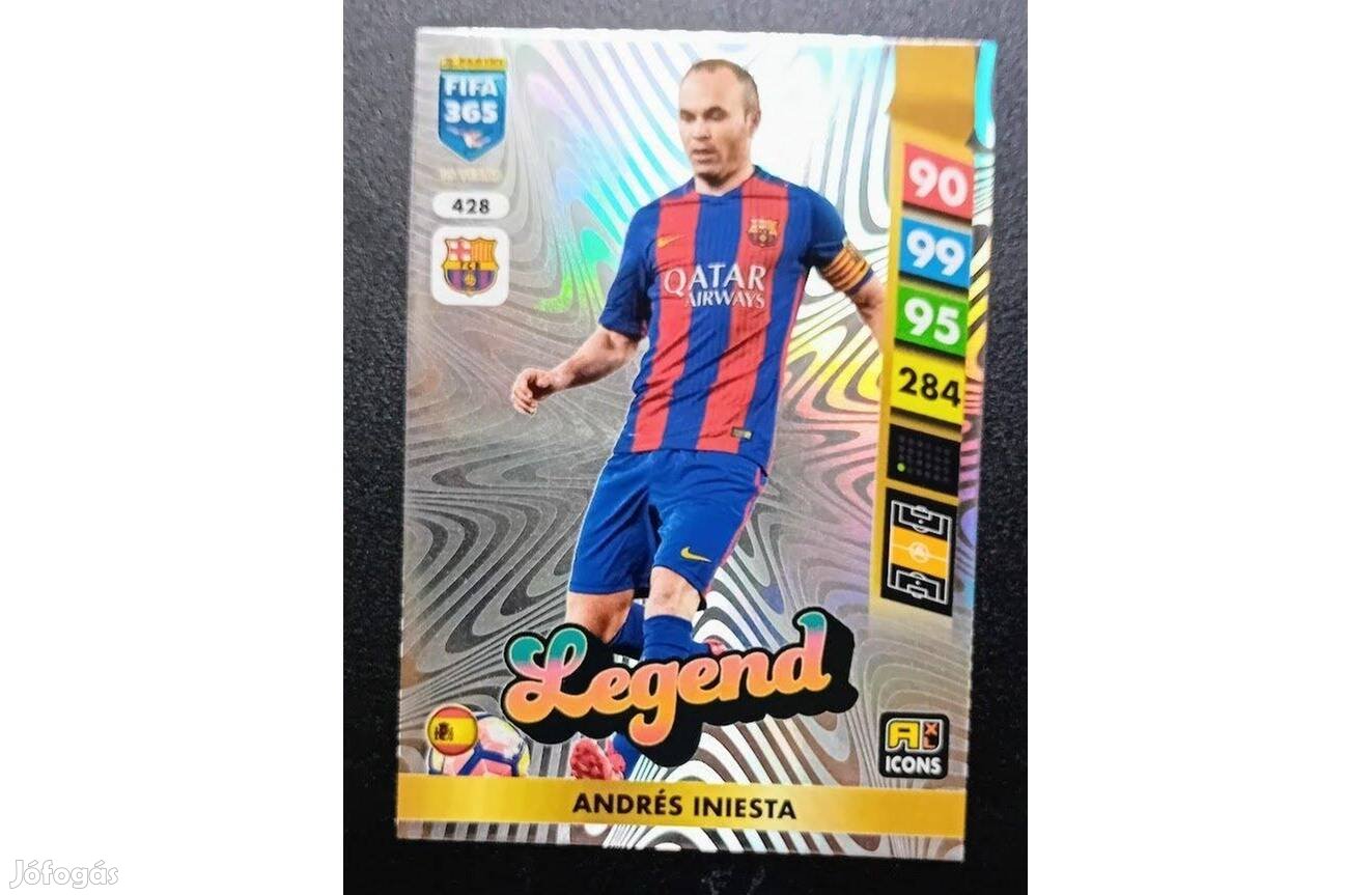 Iniesta Barcelona Legend focis kártya Panini FIFA 365: 2024-2025