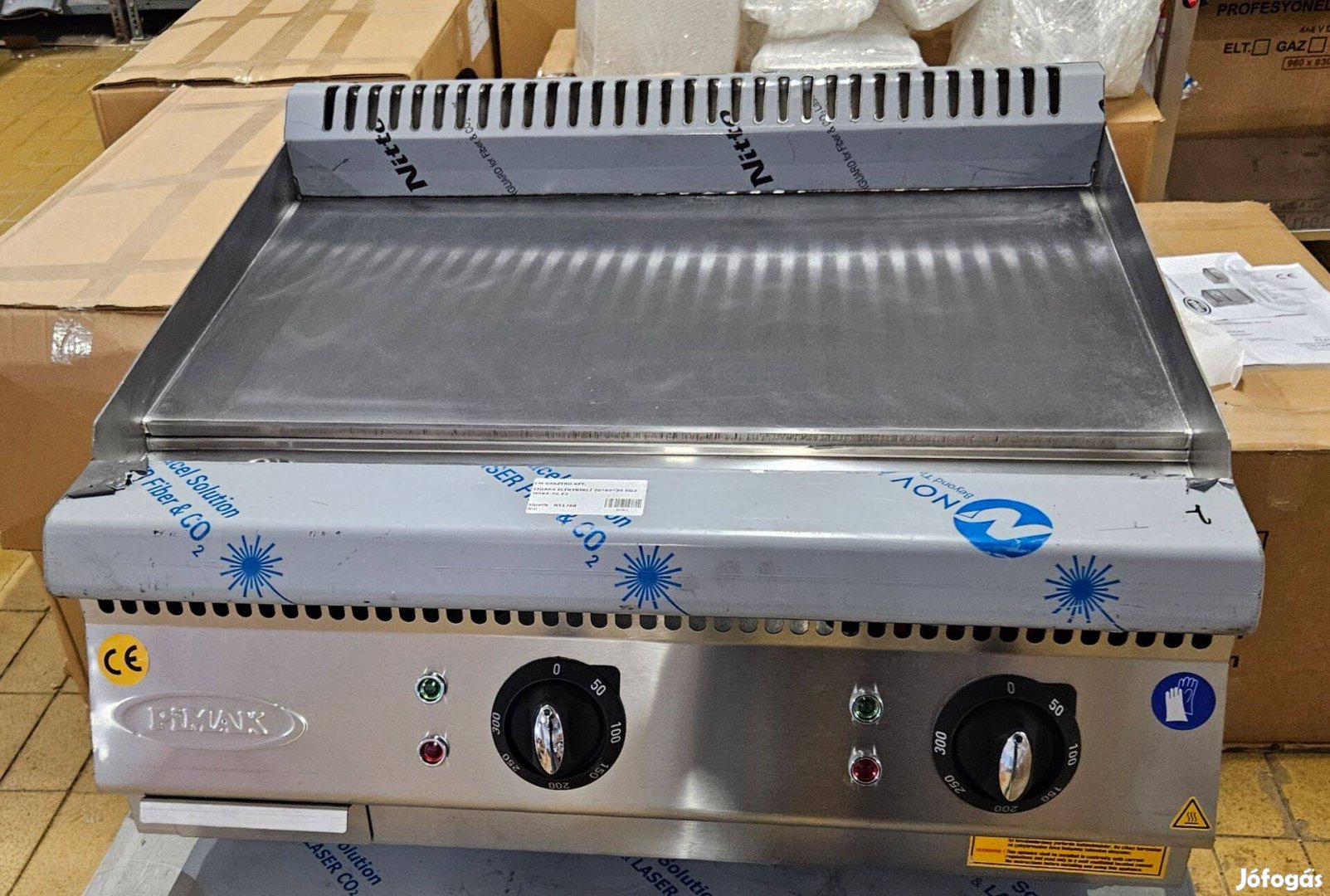 Inox elektromos 220v ipari 70cm-es pimak szeletsűtő rostlap grillsütő