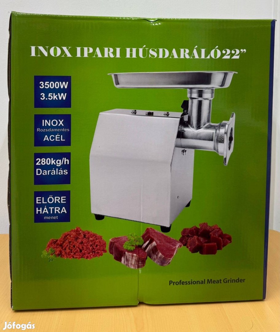 Inox ipari húsdaráló 22 rozsdamentes acél -- eladó komplett