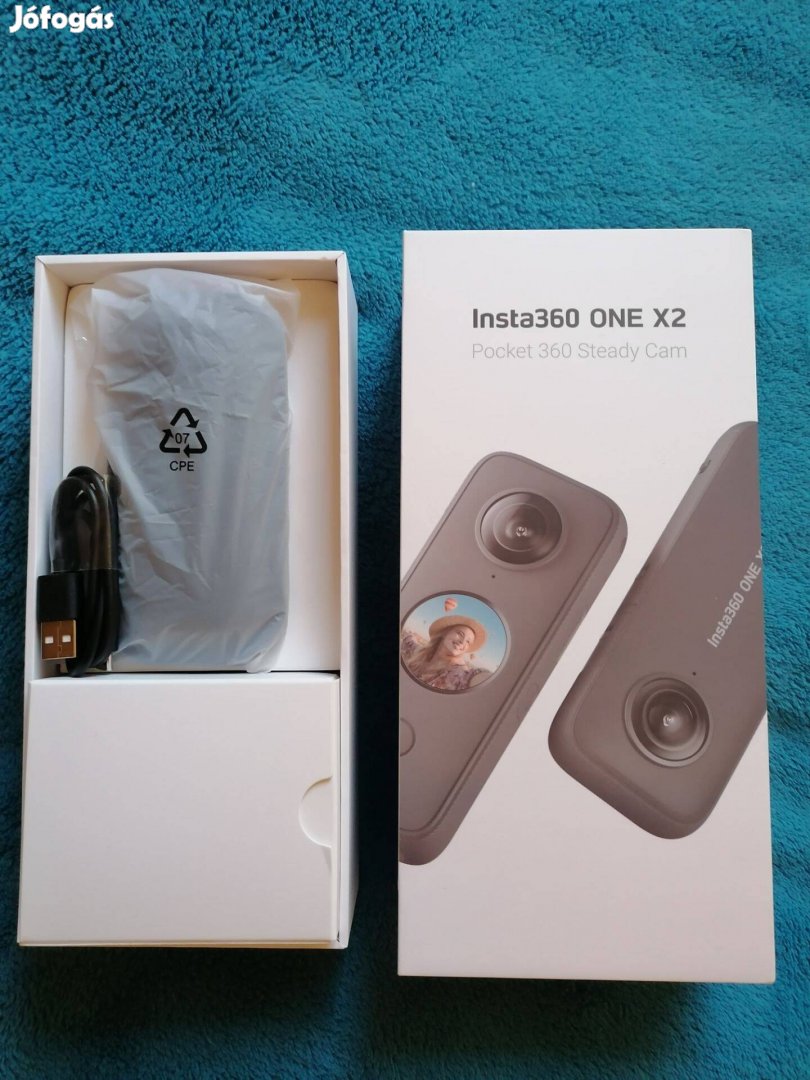Insta 360 X2 új kamera, dupla töltővel, plusz aksival és tripoddal