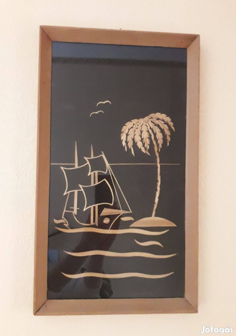 Intarziás retró kép falikép