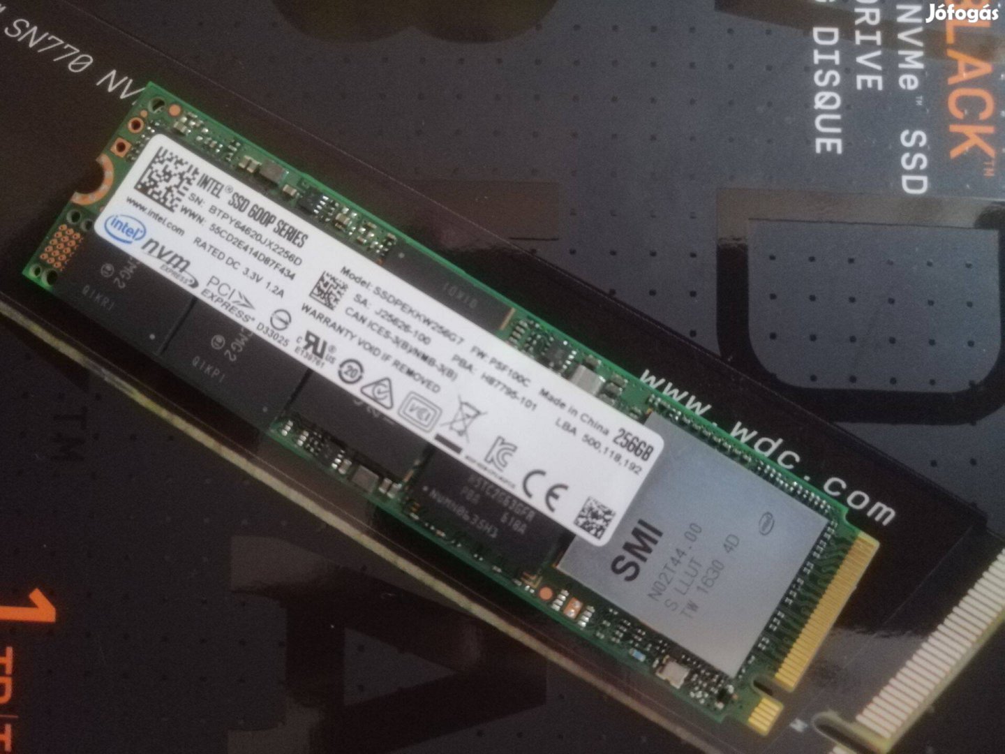 Intel 600p 256GB M.2 Pcie SSD, belső memória
