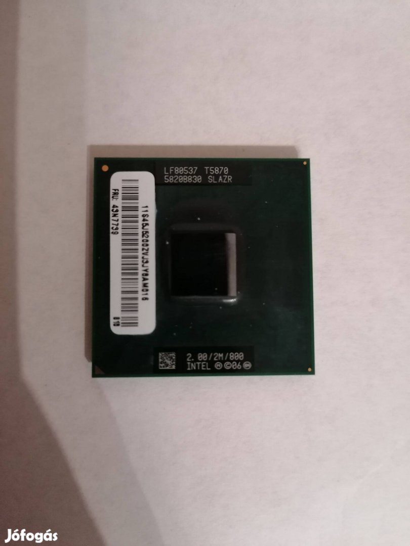Intel Core2 Duo T5870. Laptop processzor. 2 mag/2 szál