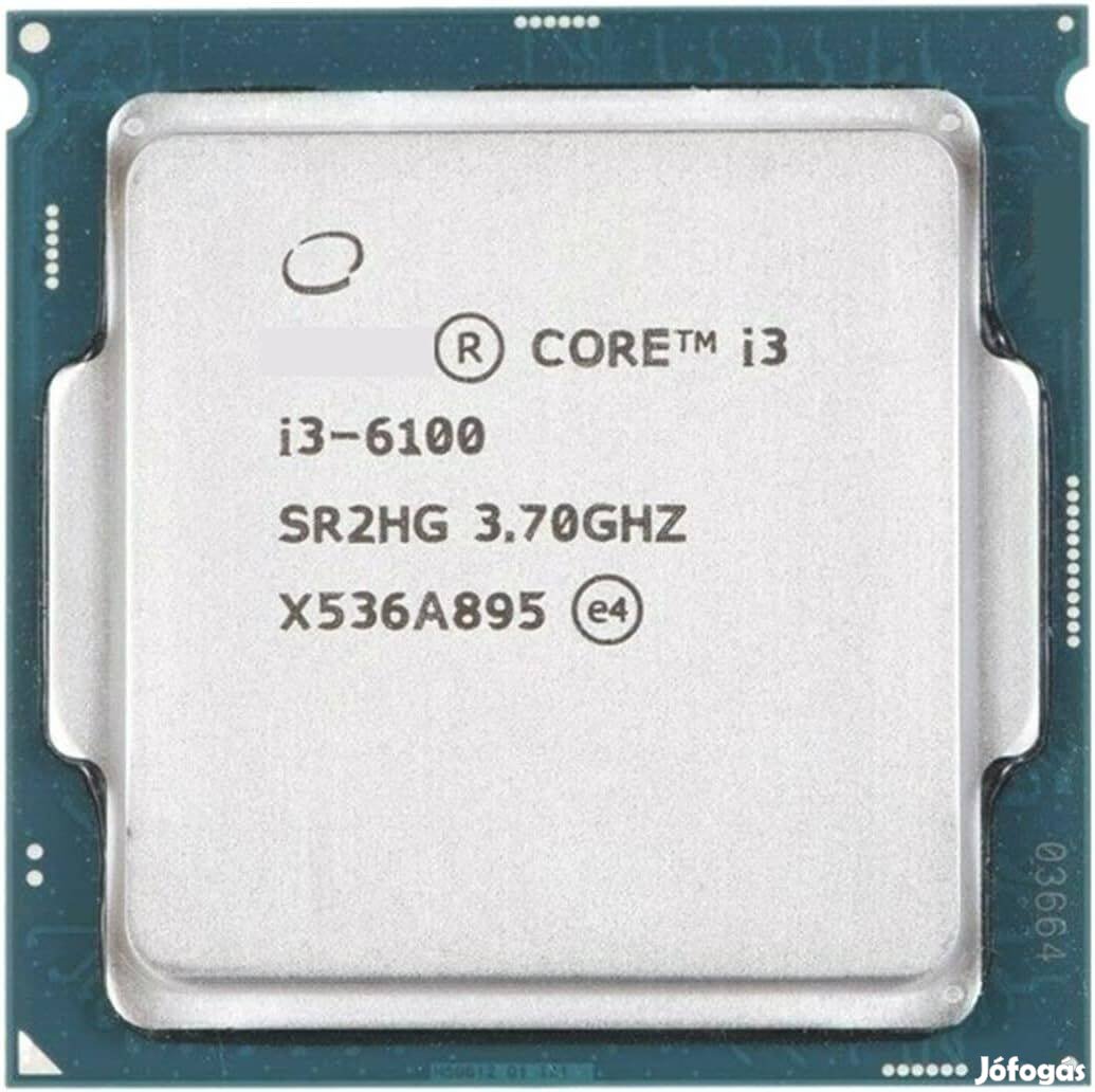 Intel I3-6100 CPU processzor Fclga1151 LGA1151