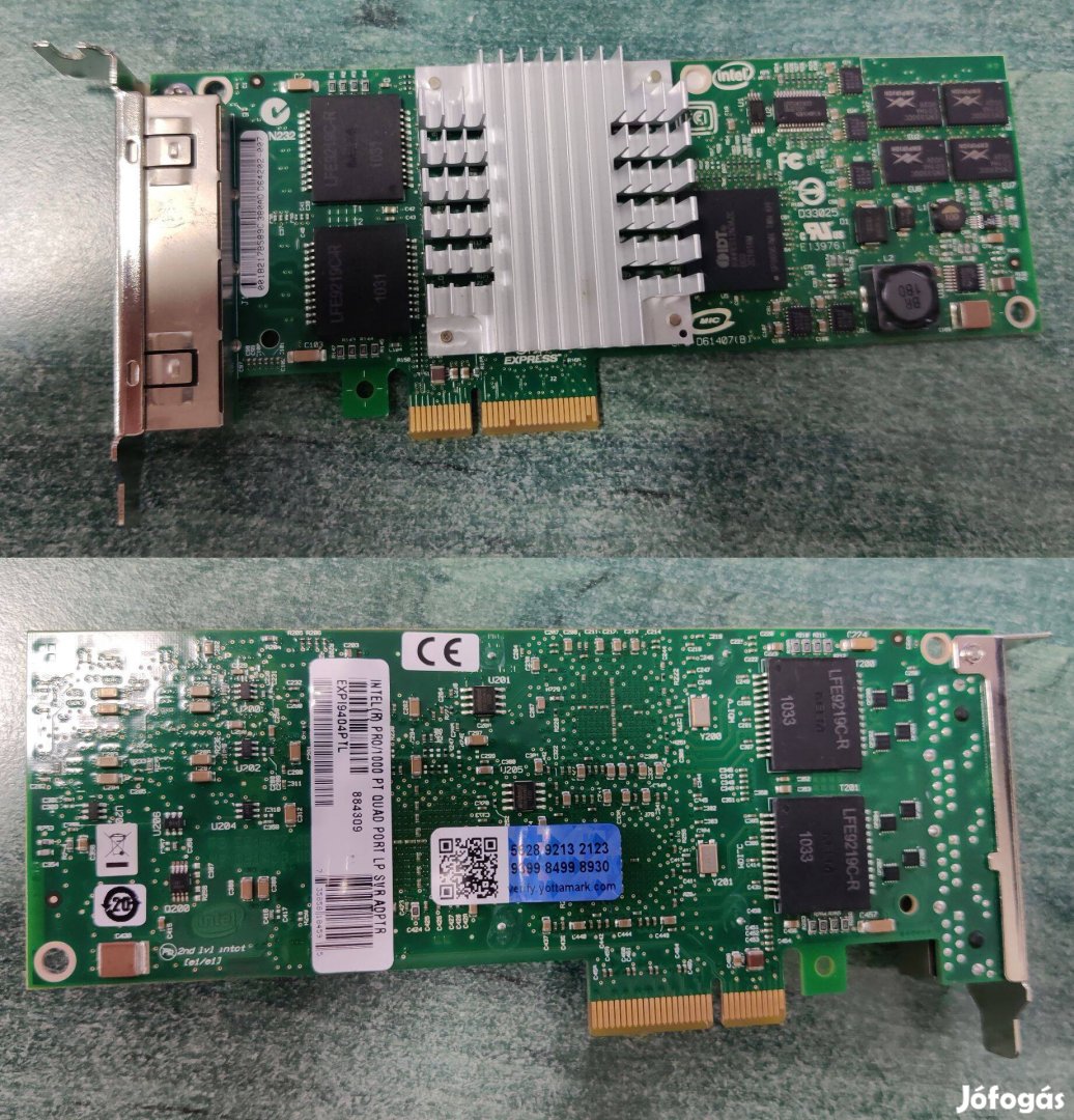 Intel kettő és négy portos hálózati kártyák, PCI-e, gigabit