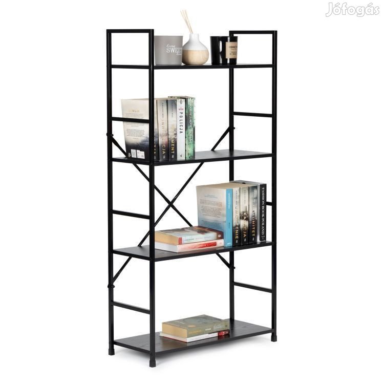 Intenso Home 4 szintes nyitott könyvespolc 59 x 112cm (Fekete) | Univ