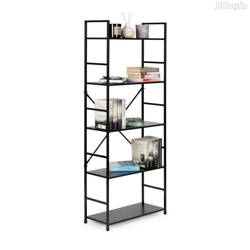 Intenso Home 5 szintes nyitott könyvespolc 59 x 144cm (Fekete) | Univ