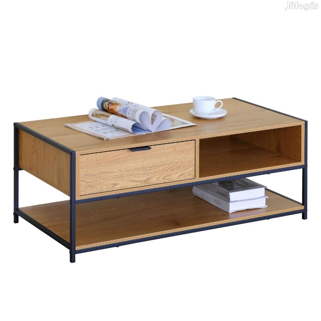 Intenso Home dohányzóasztal fiókkal 100 x 50cm (Aranytölgy) | Masszív