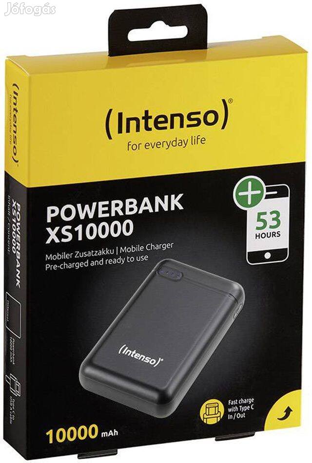 Intenso XS10000 10000 mAh litium-polimer powerbank töltő 3,1 Amper, új