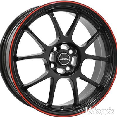 Inter Action PHOENIX Fényes fekete Piros 7X16 4X100 ET37 CB73,1 |