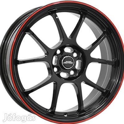 Inter Action PHOENIX Fényes fekete Piros 7X17 4X100 ET40 CB73,1 |