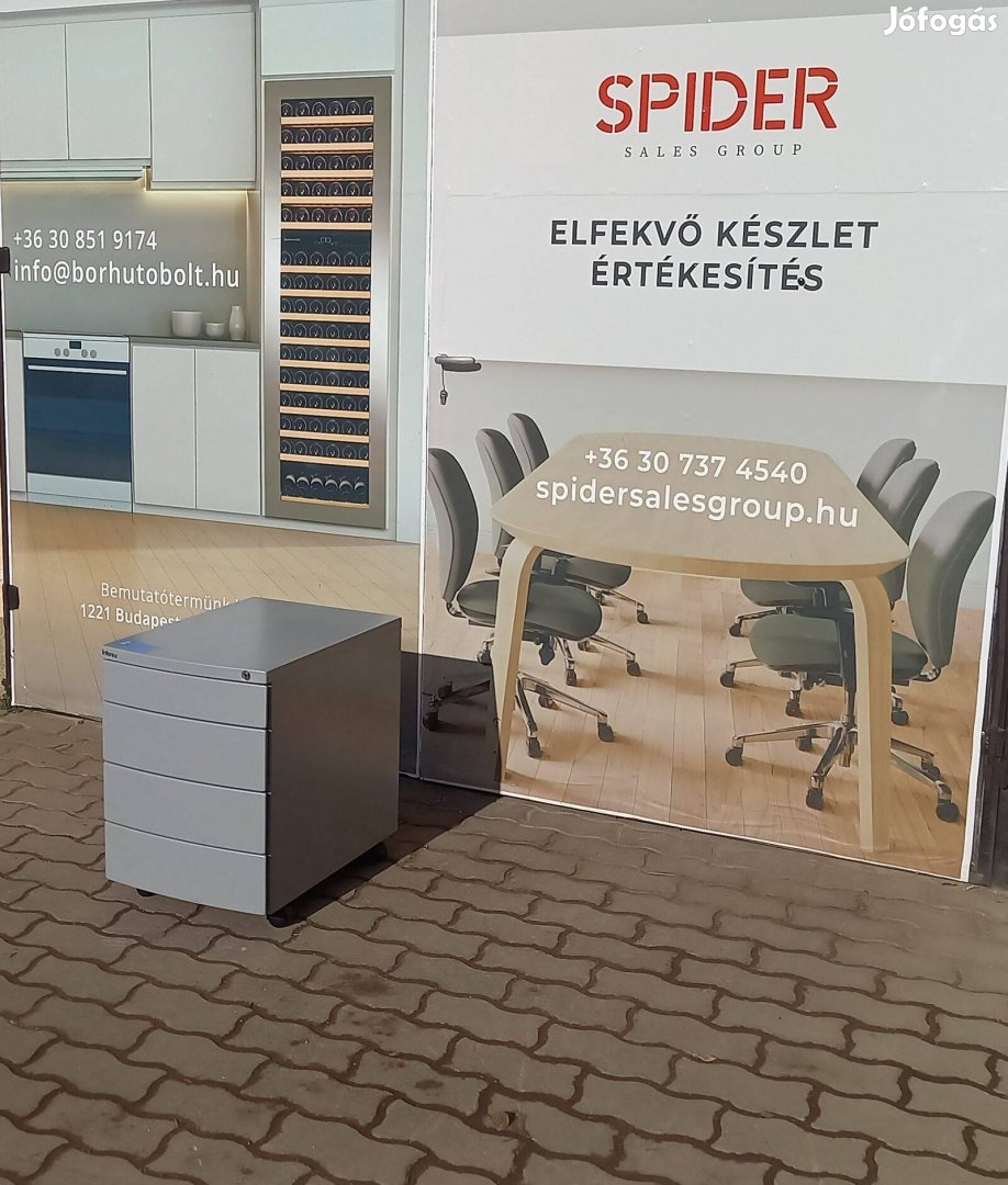 Interex irodai konténer, tároló, gurulós, 4 fiókos - használt