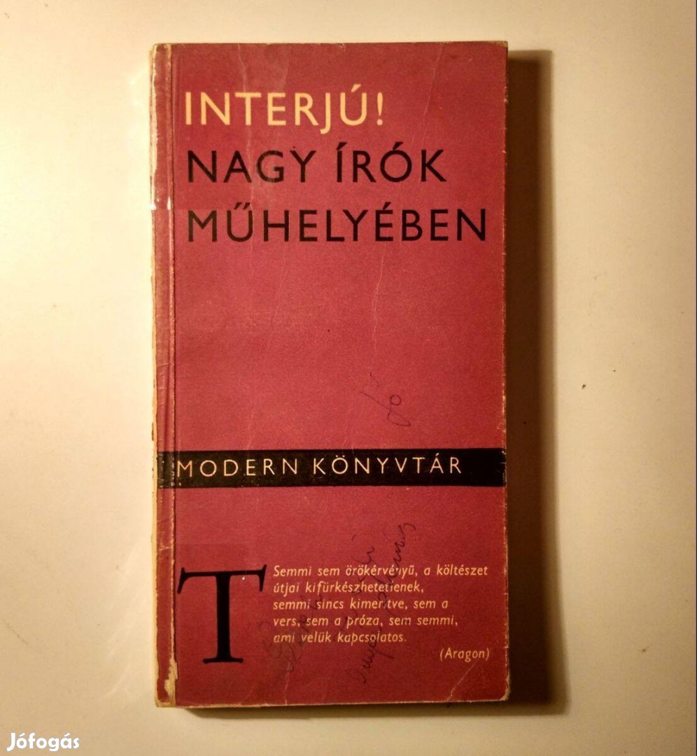 Interjú! Nagy Írók Műhelyében (1966) sérült (9kép+tartalom)