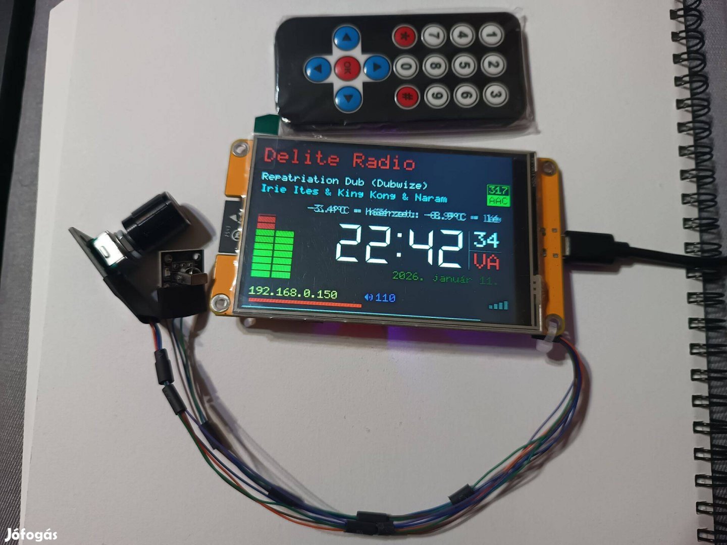 Internetrádió Wifirádió ESP32 Yoradio 4