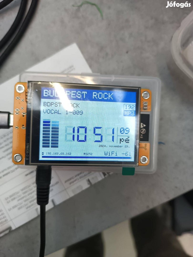 Internetrádió yoradio radio rádió ESP32 2.8" Touch .4