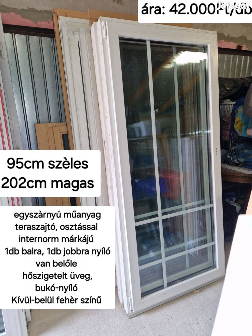 Internorm műanyag teraszajtó 95*202