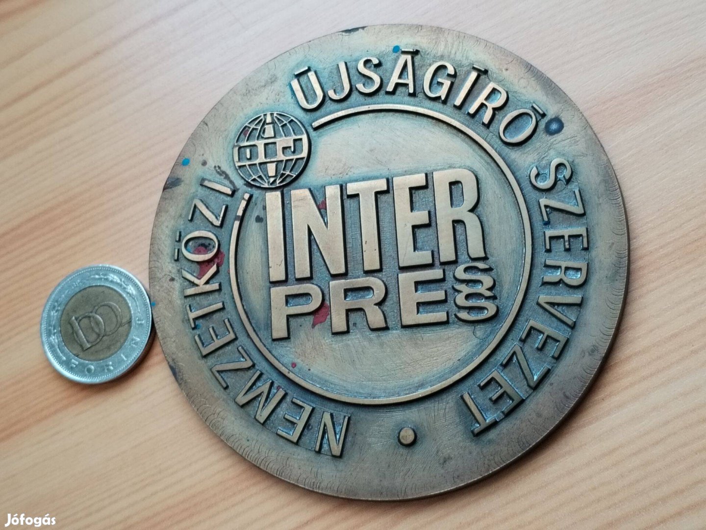 Interpress Újságíró Díj plakett régi ritka szép db