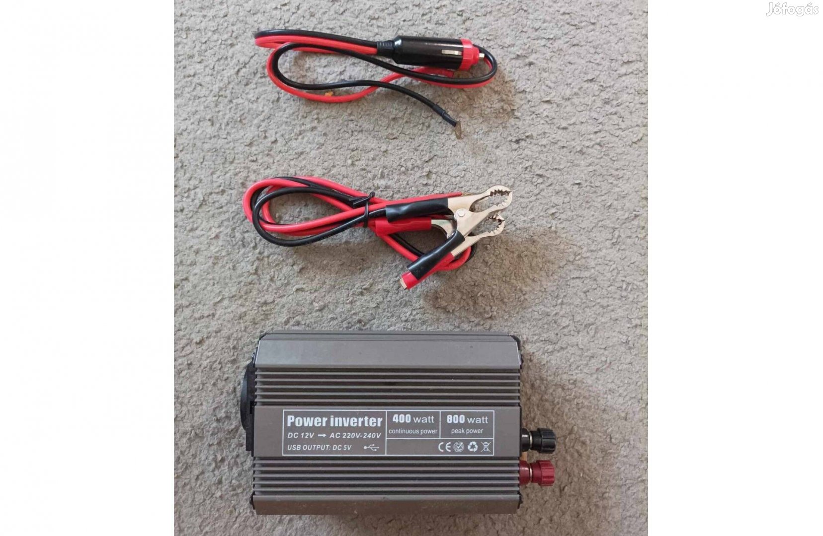 Inverter, autós áramátalakító 400W->800W, 12V, olcsón, újszerű