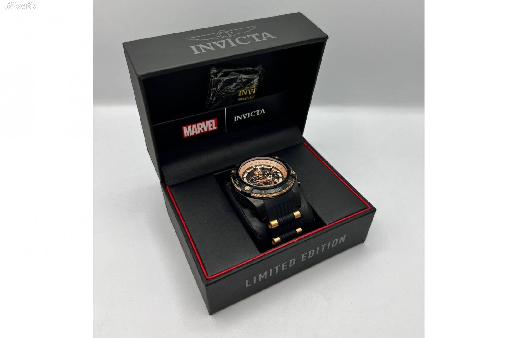 Invicta Marvel Black Panther 26804 karóra, kvarc, kronográf, acél