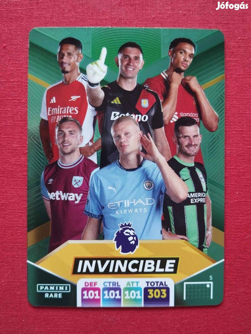 Invincible Zöld Premier League 365 2025 Golden Baller focis kártya