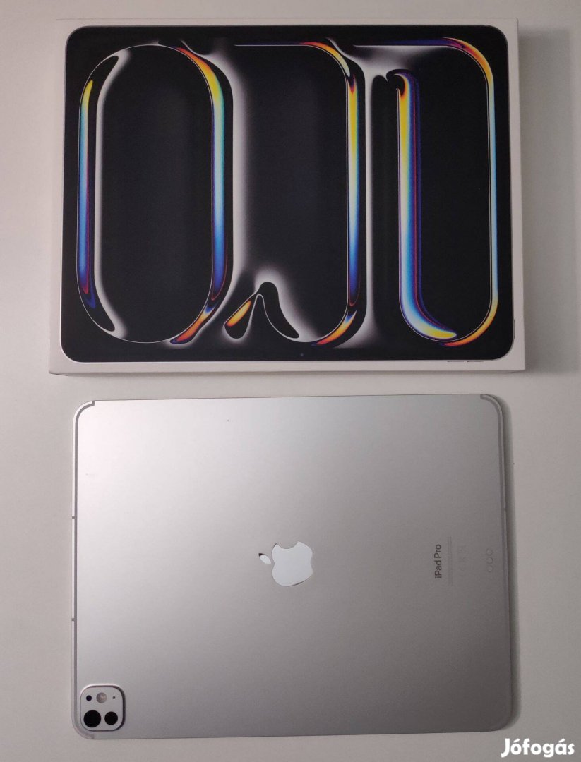 Ipad Pro 13" M4 - 2024, Cellular, WiFi 256GB, Apple garancia, ezüst,