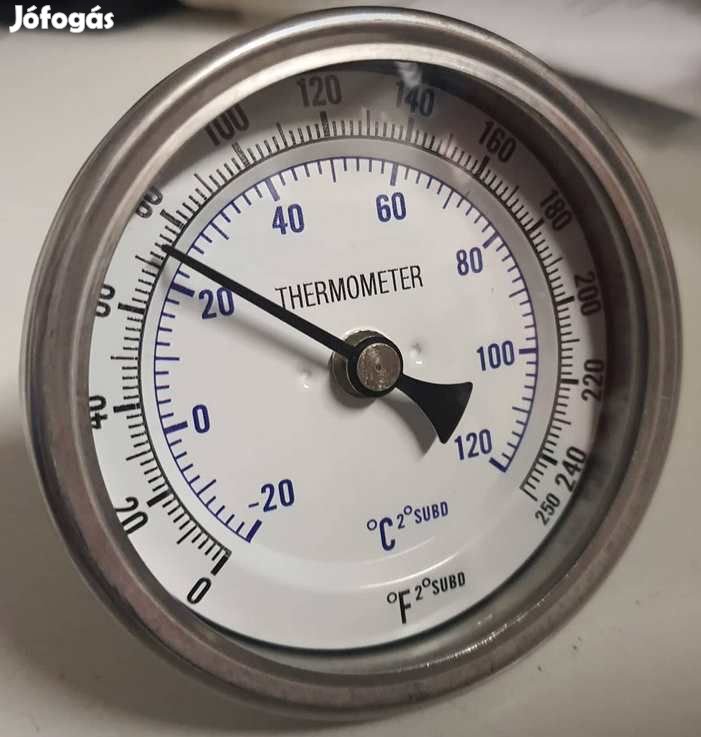 Ipari beépíthető hőmérő 8,5cm 1/2"-os menettel  (3909)